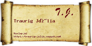 Traurig Júlia névjegykártya